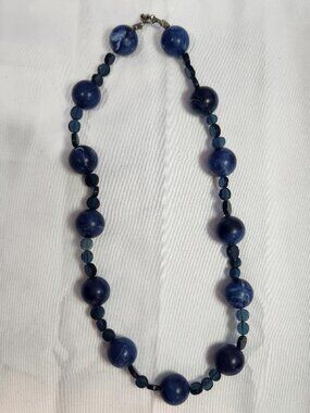 Vintage Blue Beaded Sodalite Necklace